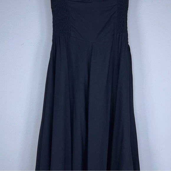 MEDIUM BALI BATIK BLACK HALTER DRESS RETRO PINUP GOTH SLEEVELESS EVENT PARTY - Picture 3 of 12